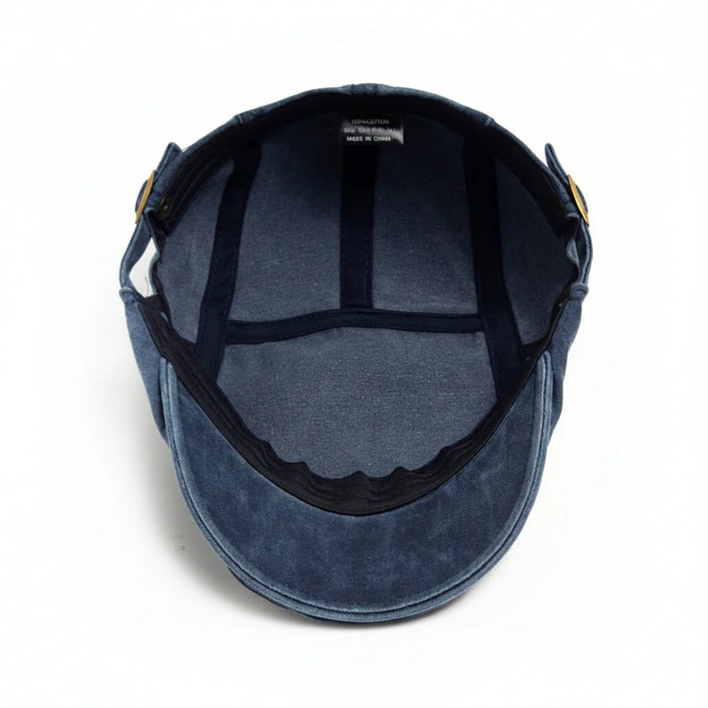 Casquette plate homme en coton délavé