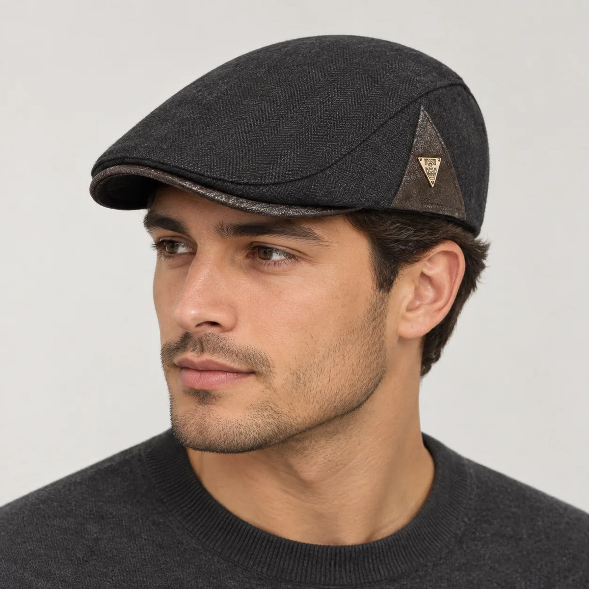 Casquette plate homme en tweed