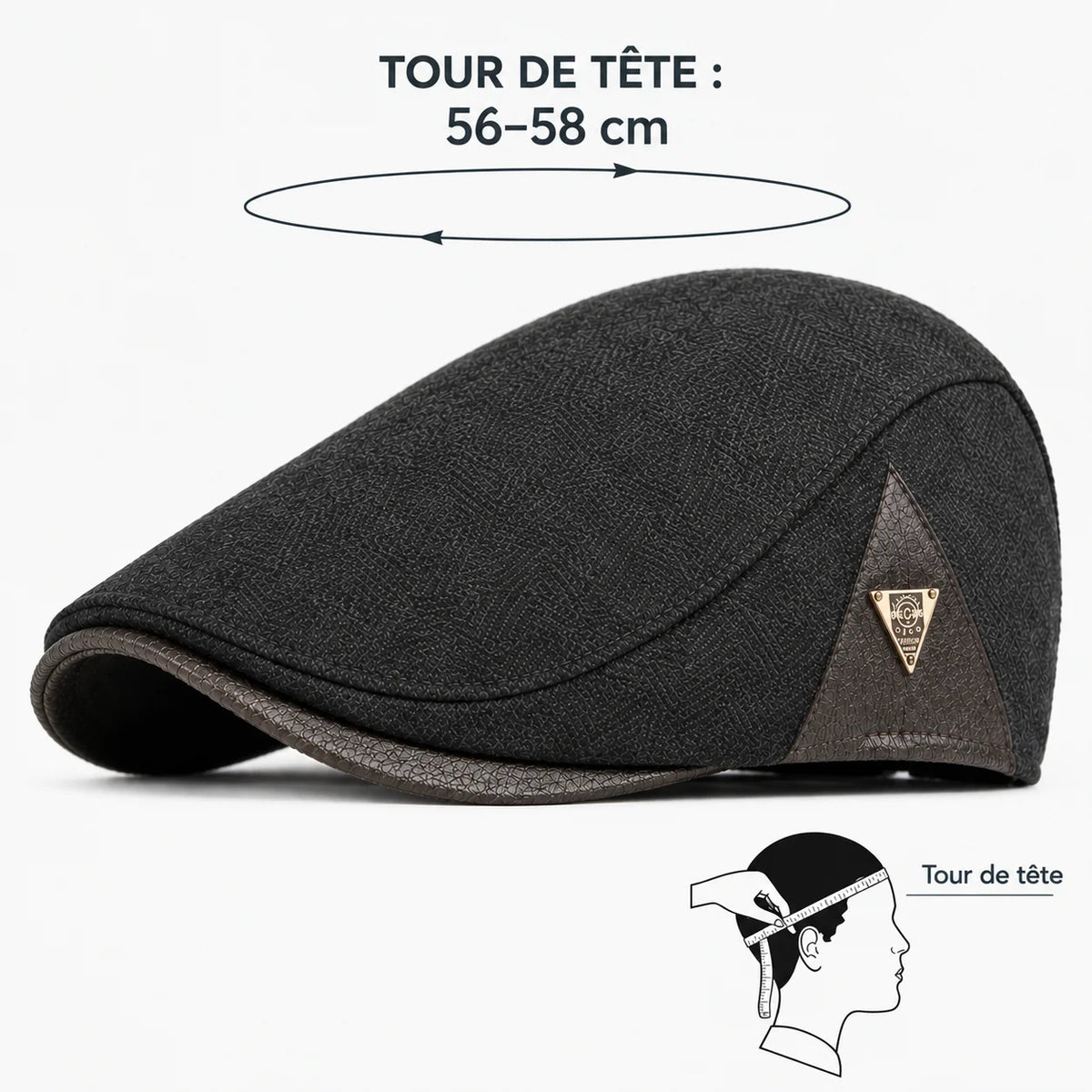 Casquette plate homme en tweed