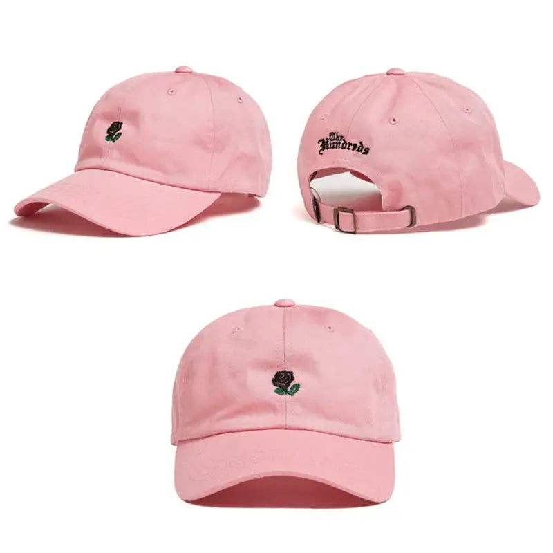 Casquette rose brodé