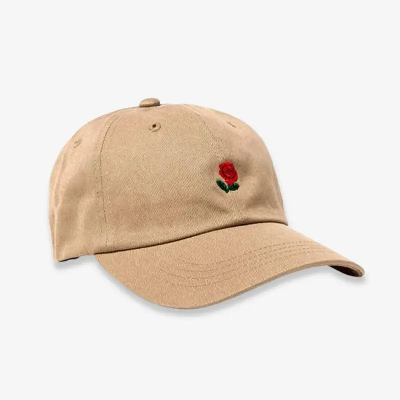 Casquette rose brodé camel