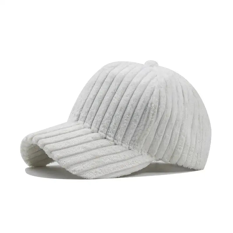 Casquette velours côtelé blanc