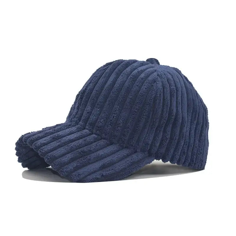 Casquette velours côtelé bleu foncé