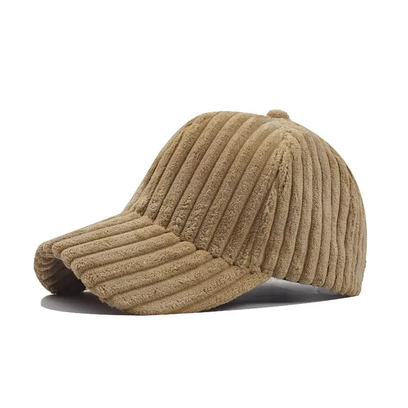 Casquette velours côtelé camel