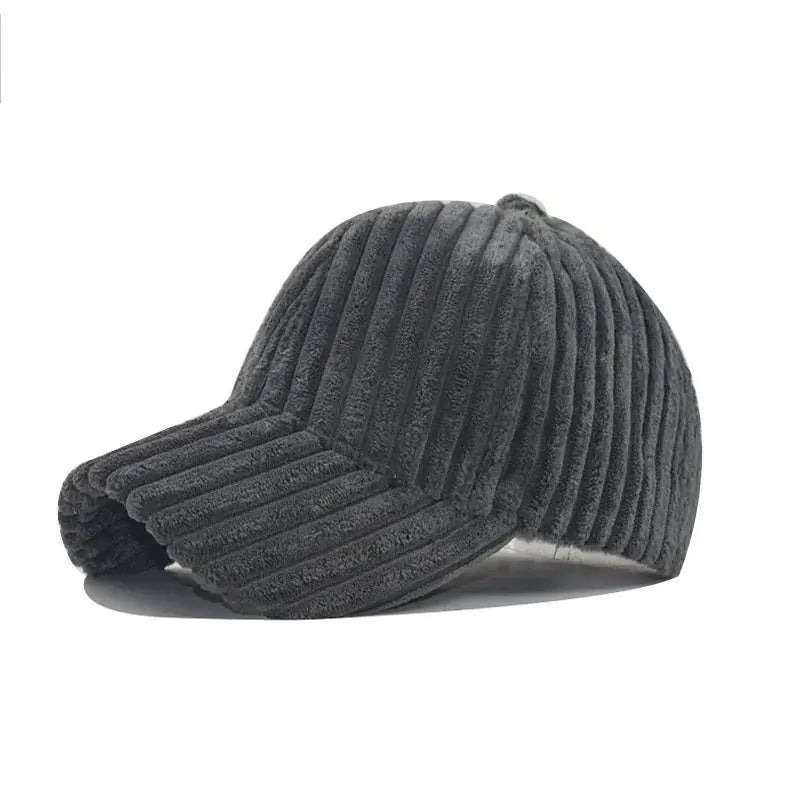 Casquette velours côtelé gris foncé