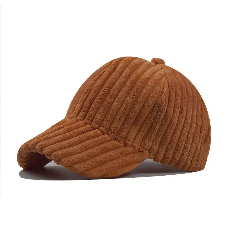 Casquette velours côtelé marron