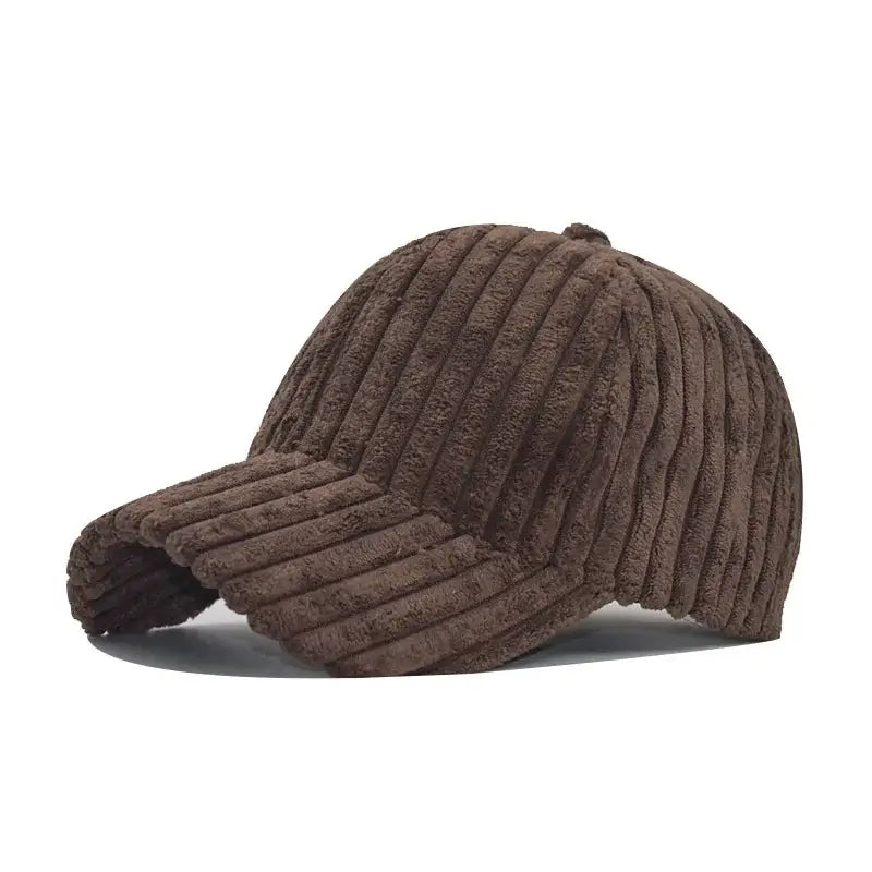 Casquette velours côtelé marron foncé