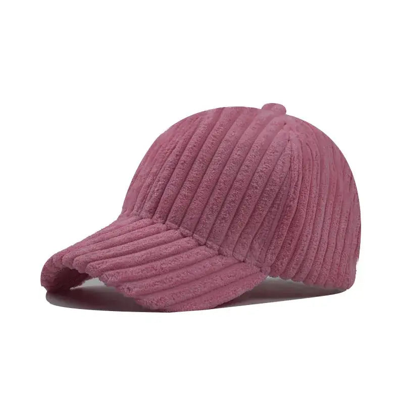 Casquette velours côtelé rose