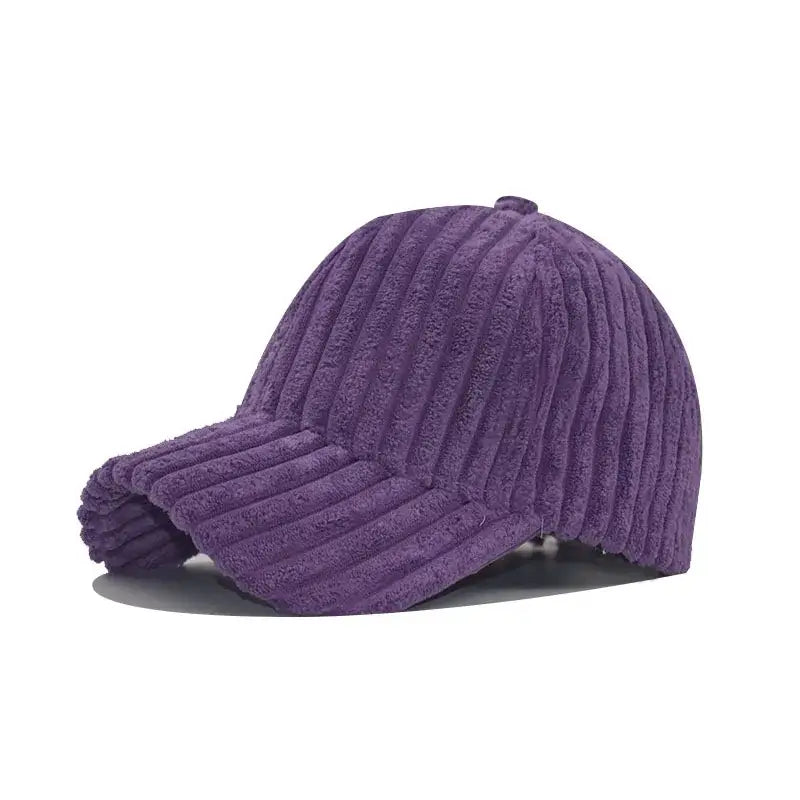 Casquette velours côtelé violet