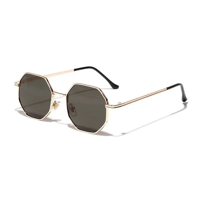 Lunette de soleil tendance homme or vert