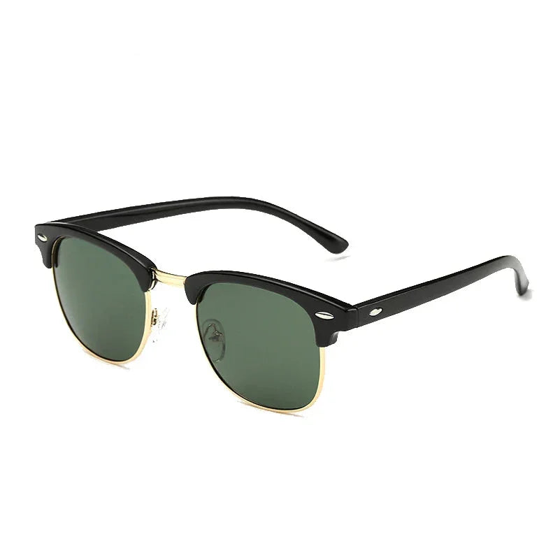 Lunette de soleil vintage homme noir vert