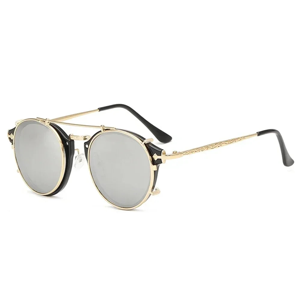 Lunette de soleil vintage noir argenté