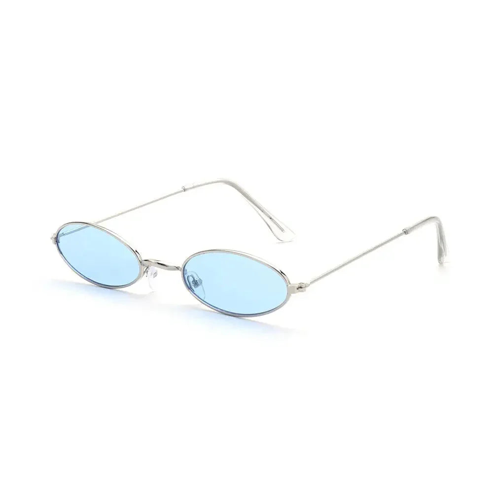 Lunettes de soleil ovales bleu