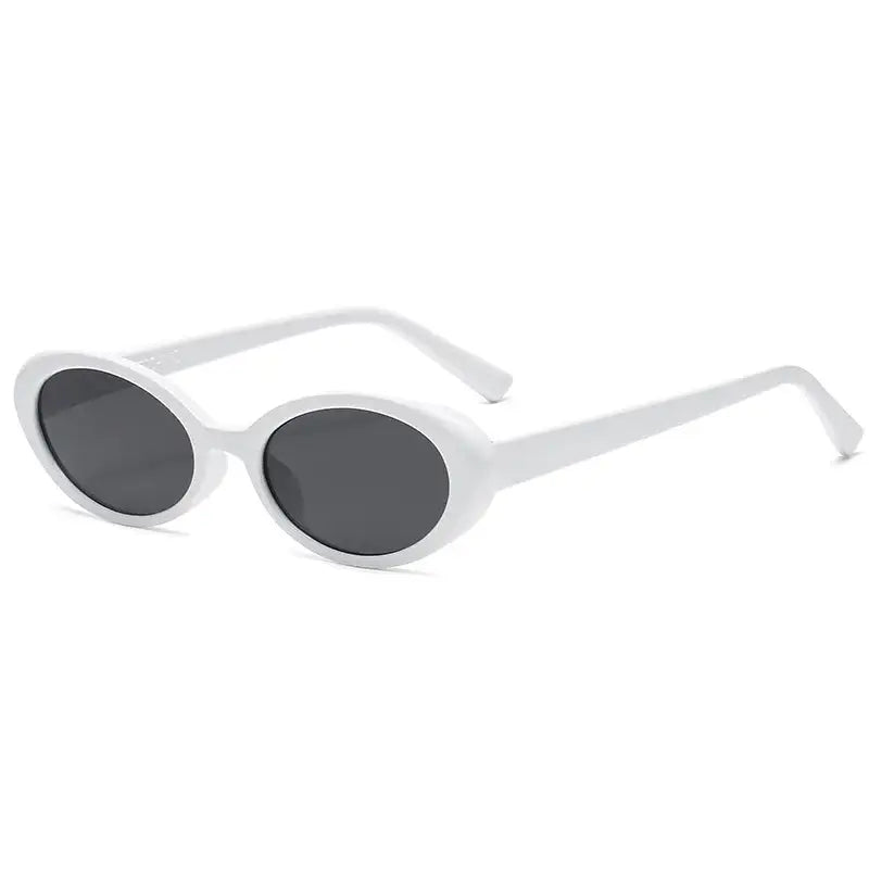 Lunettes de soleil ovales vintages blanc