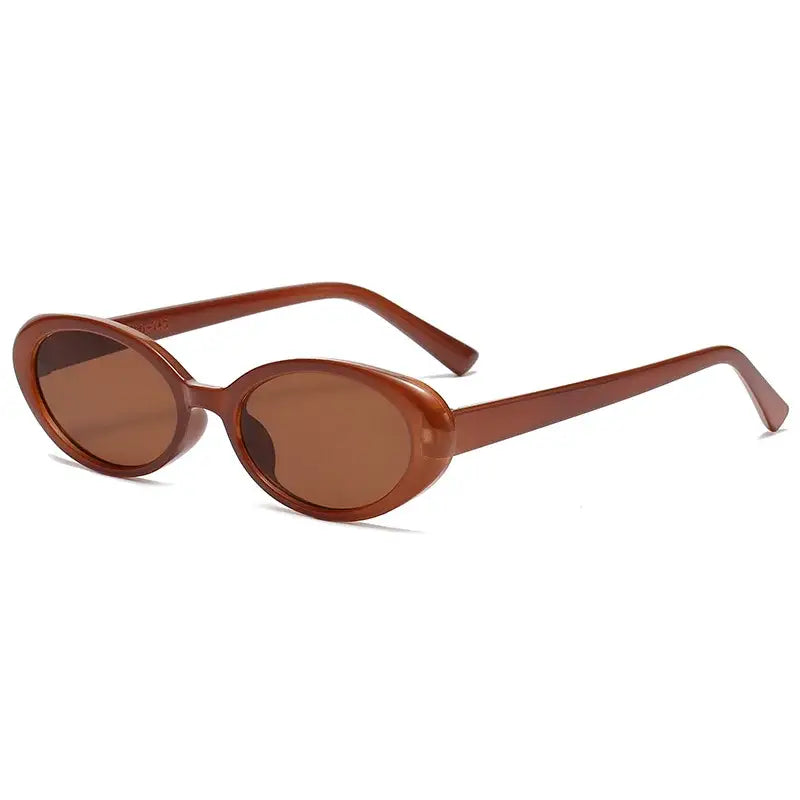 Lunettes de soleil ovales vintages marron