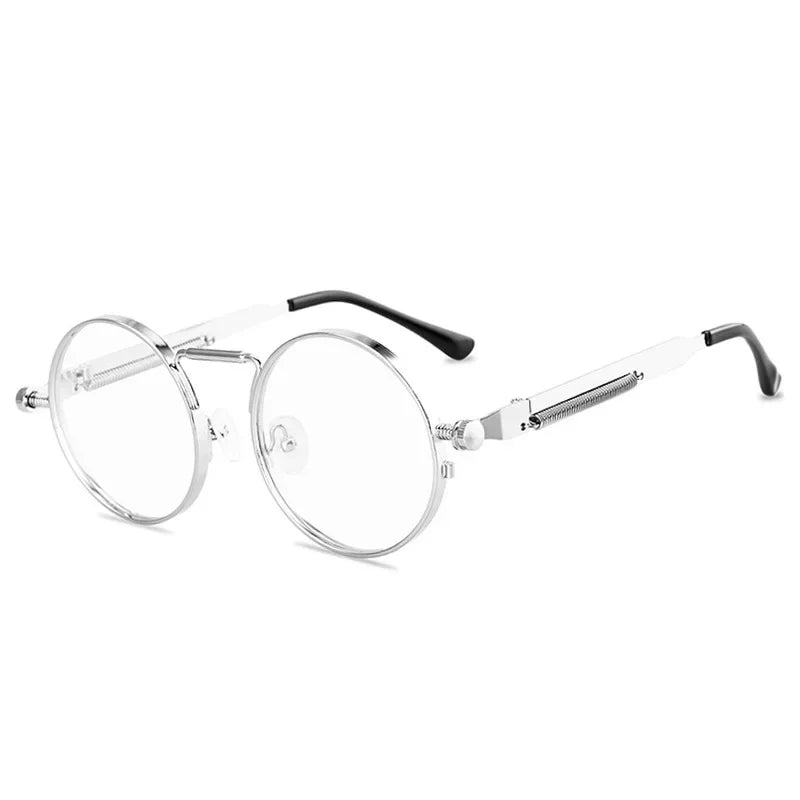 Lunettes ronde de soleil gris transparent