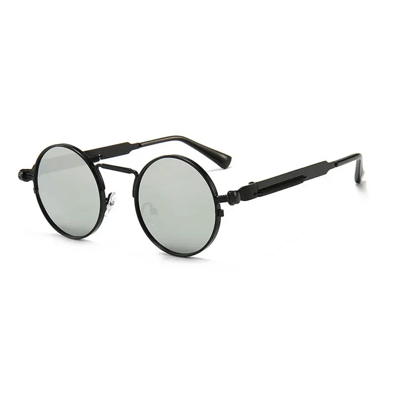 Lunettes ronde de soleil noir gris