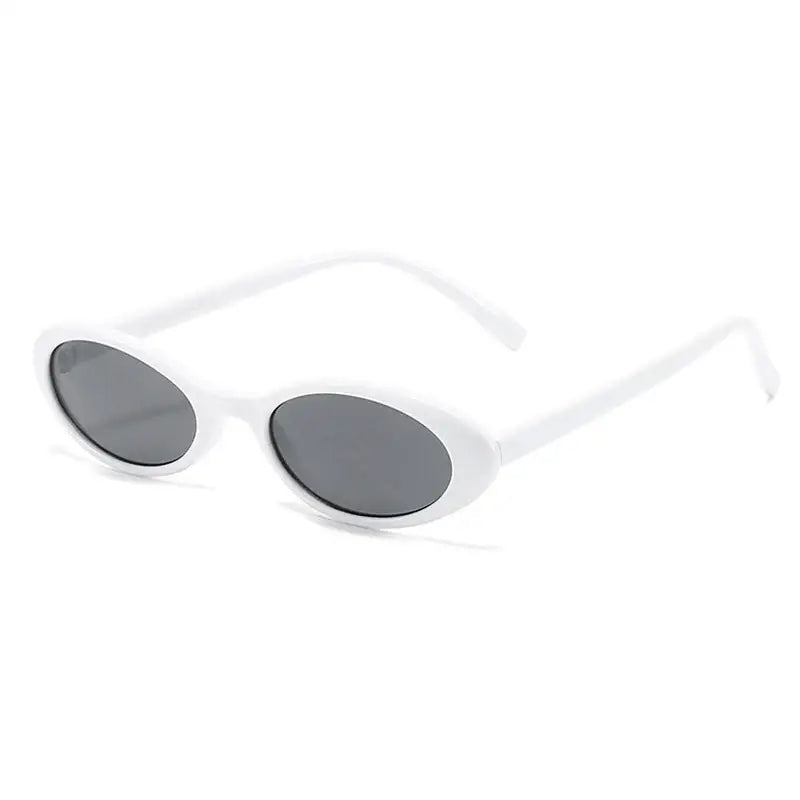 Petites lunettes de soleil ovales blanc