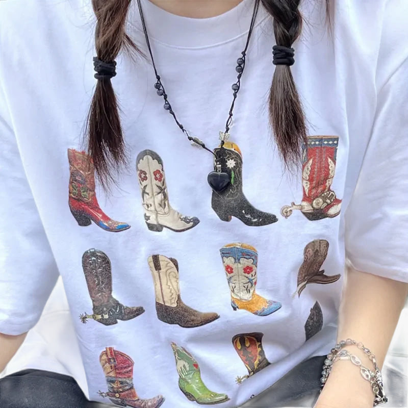 T-shirt boot western