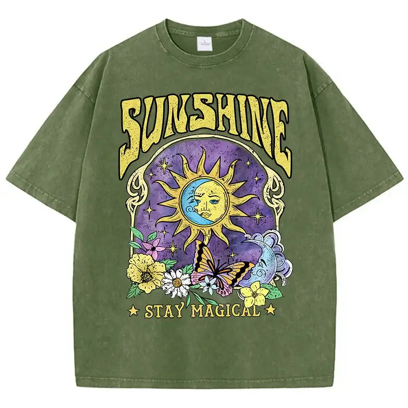 T - shirt délavé sunshine kaki / m
