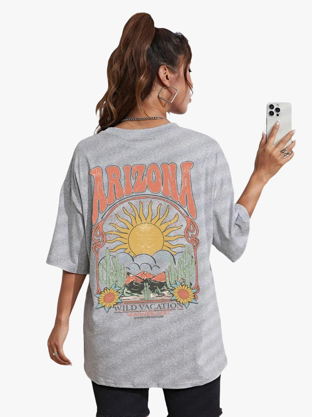 T-shirt femme arizona gris / s