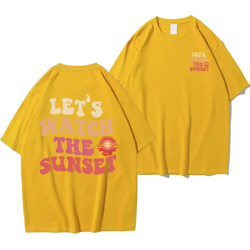 T - shirt let’s watch the sunset jaune / s