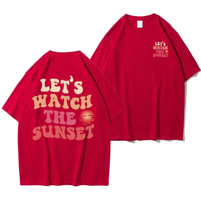 T - shirt let’s watch the sunset rouge / s
