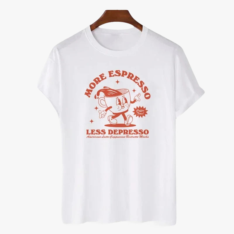T-shirt more espresso blanc / s