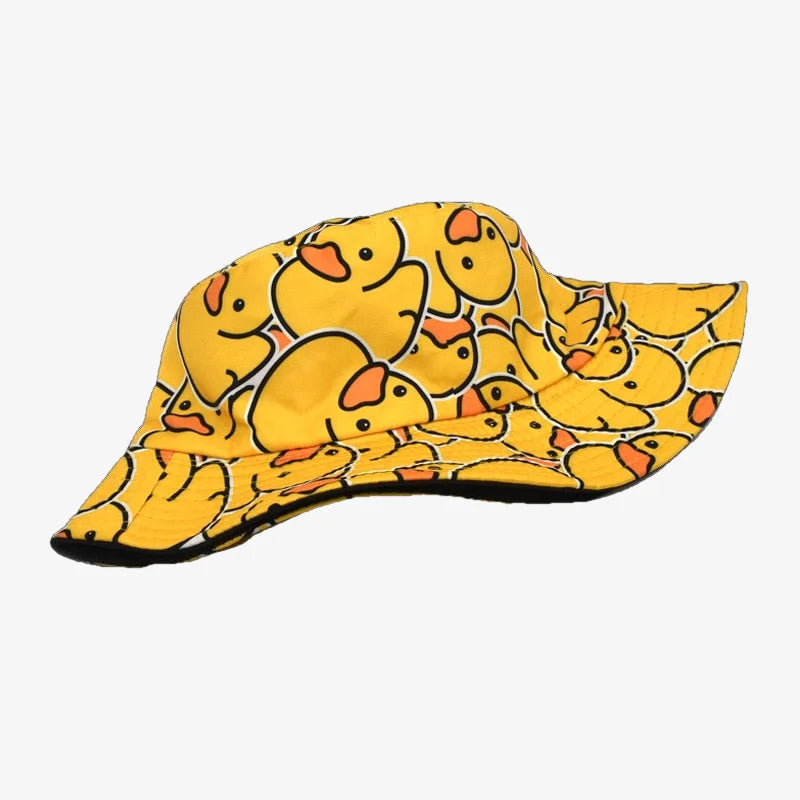 Chapeau bob avec un motif imprimé de canards jaunee