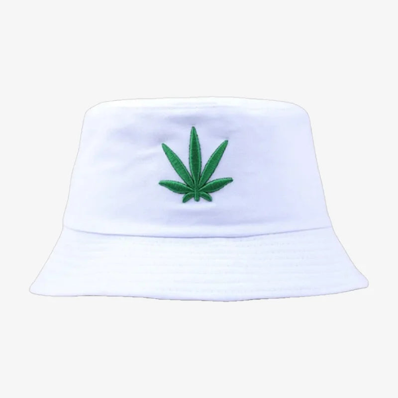 Chapeau bob cannabis blanc