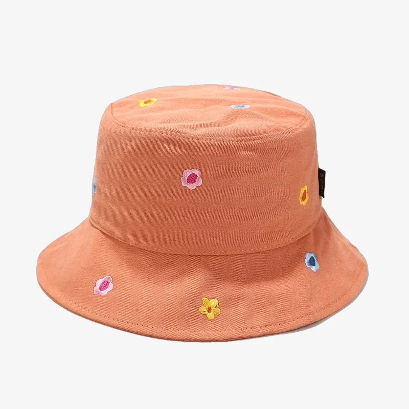 Chapeau bob chapeau fleur orange