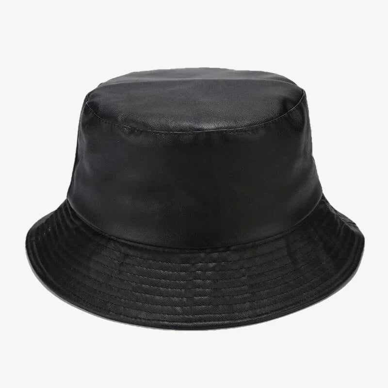Chapeau bob cuir noir
