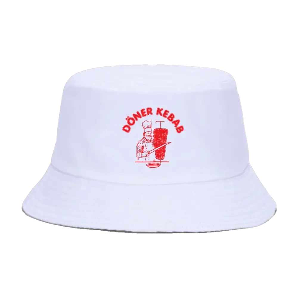 Chapeau bob doner kebab blanc