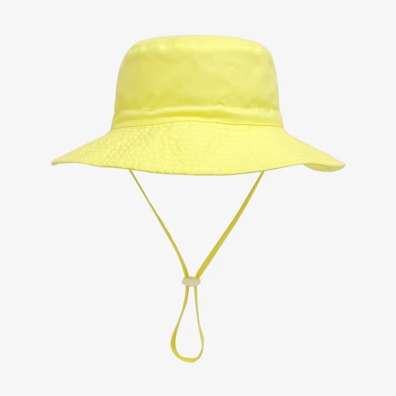 Bob chapeau pour enfant de couleur jaune avec un cordon