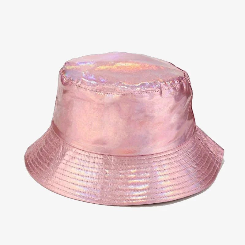 Chapeau bob holographique rose