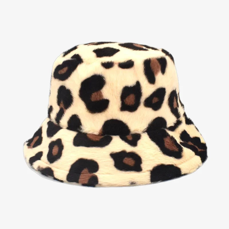 Chapeau bob imprimé léopard crème