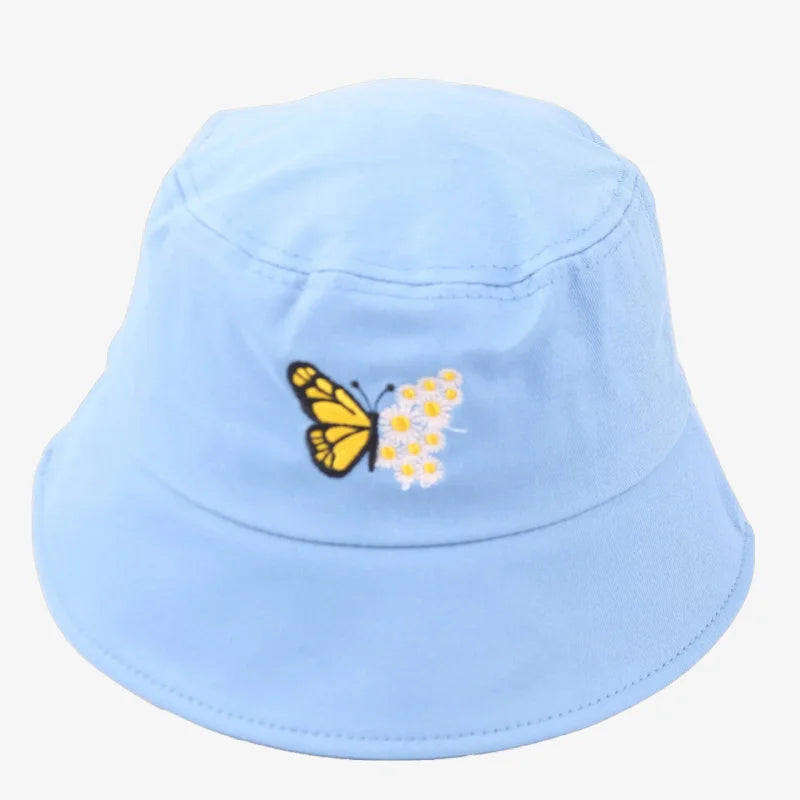 Chapeau bob papillon bleu