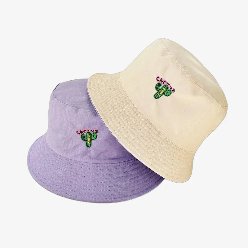 Chapeau bob réversible cactus violet