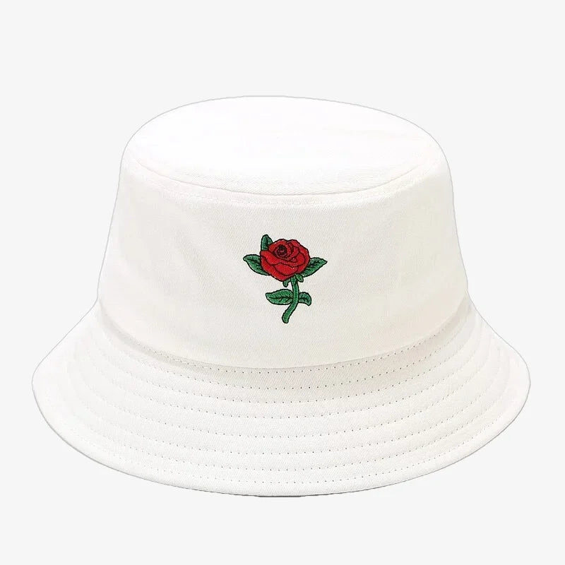 Chapeau bob rose rouge blanc