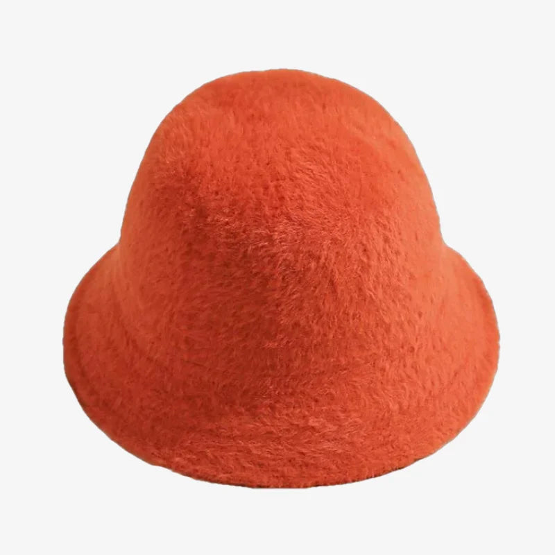Chapeau chapeau bob femme hiver orange
