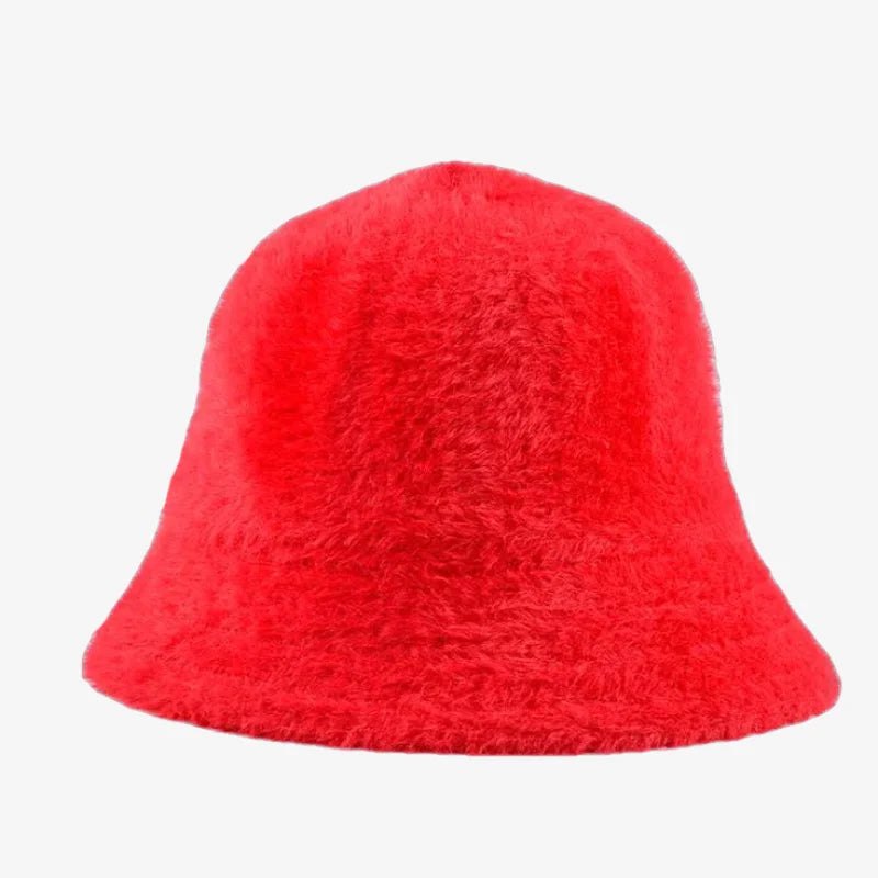 Chapeau chapeau bob femme hiver rouge