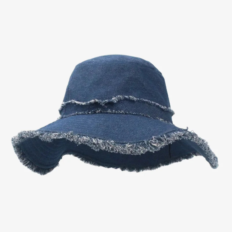 Chapeau chapeau en jean bleu foncé